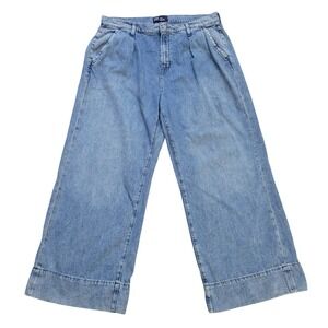 Gap High Rise Wide-Leg Jeans Medium Wash Blue 16/33R Y2K